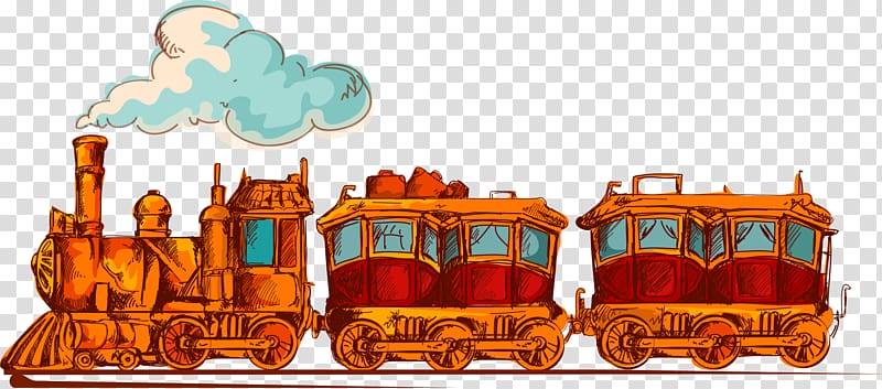 Train Steam locomotive Illustration, Retro Train transparent background PNG clipart