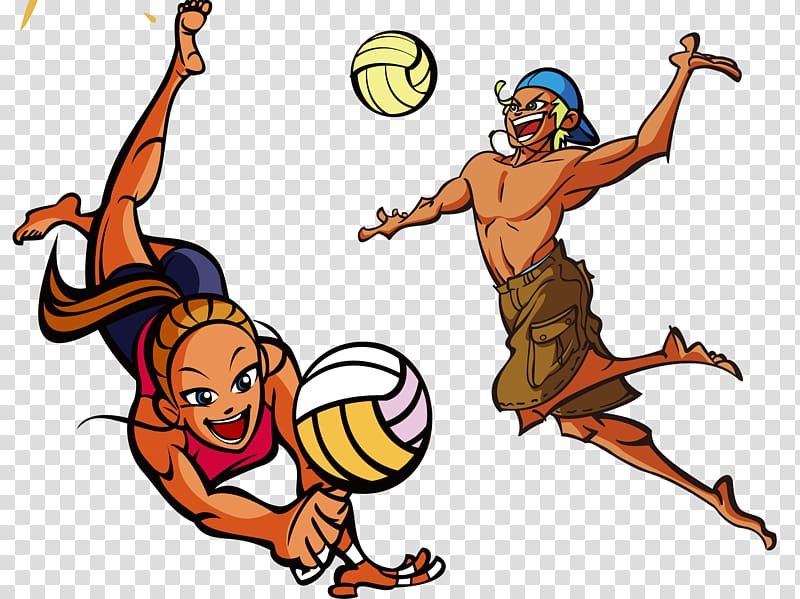 Beach volleyball Drawing, Cartoon beach volleyball transparent background PNG clipart
