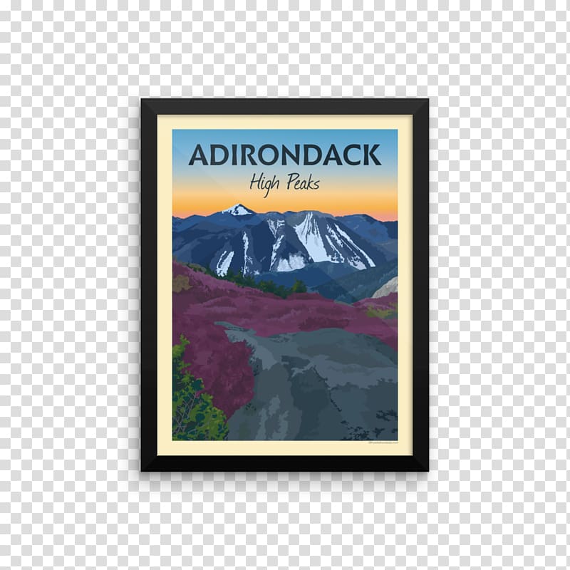 Adirondack High Peaks Lake Placid Whiteface Mountain Adirondack Park Poster, vintage poster transparent background PNG clipart