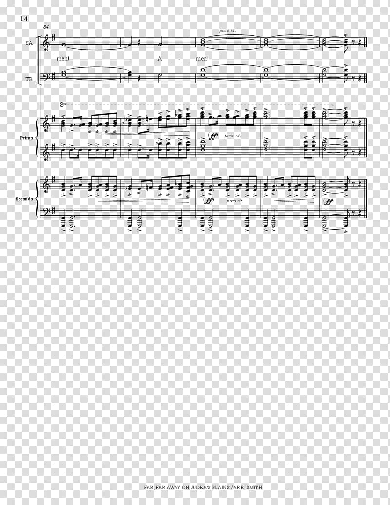Choir Sheet Music Accompaniment Singing, you are far away transparent background PNG clipart