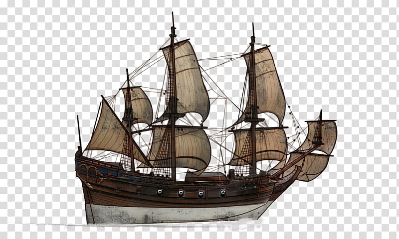 Sailing ship Caravel Man-of-war Full Rigged Pinnace, Sailing transparent background PNG clipart