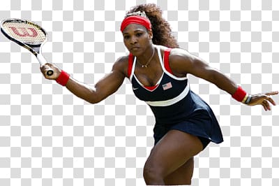female tennis athlete illustration, Serena Williams Playing transparent background PNG clipart