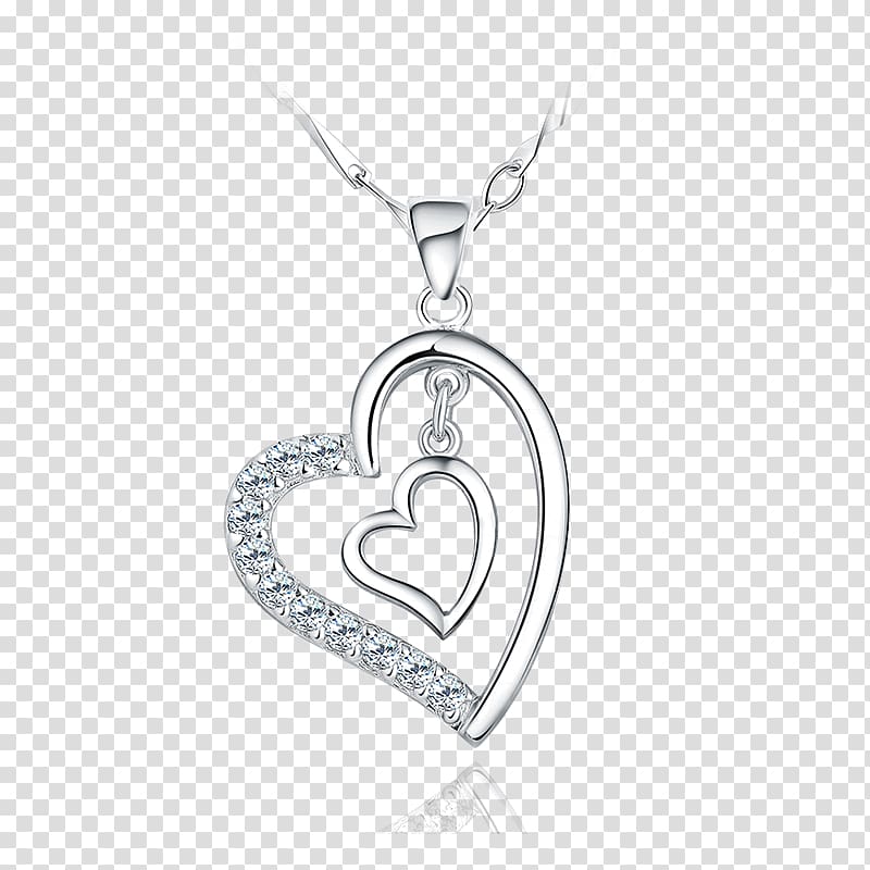 Locket Necklace Sterling silver Pendant, Jewelry transparent background PNG clipart