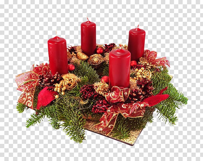 Advent wreath Christmas Prayer Candle, christmas transparent background PNG clipart