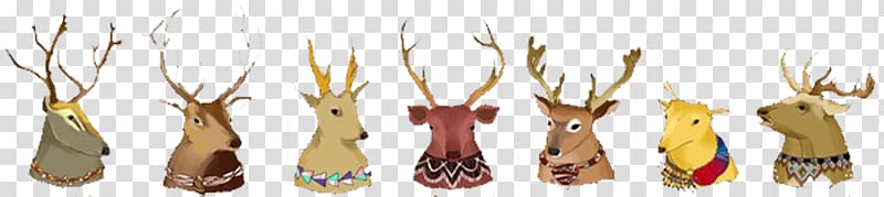 Red deer Antler Sika deer Drawing, Cartoon hand painted deer deer deer transparent background PNG clipart