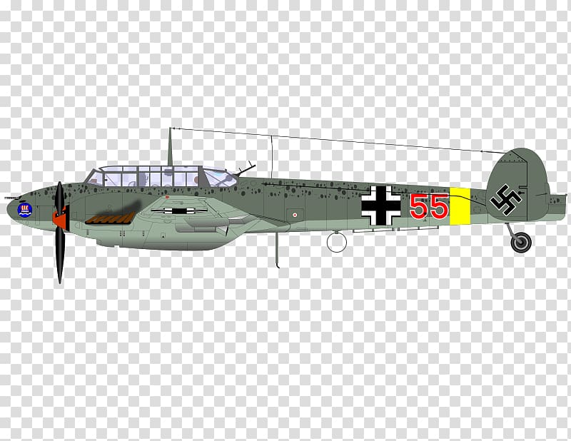 Bomber Airplane Messerschmitt Bf 110 Aircraft Germany, airplane transparent background PNG clipart