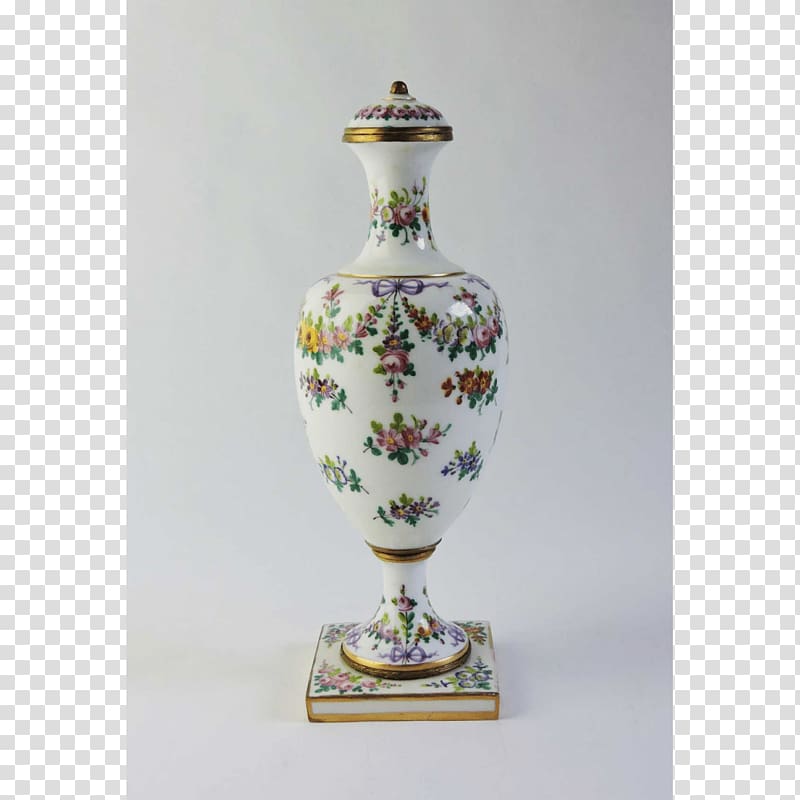 Vase Porcelain Glass Ceramic Color, hand-painted garlands transparent background PNG clipart