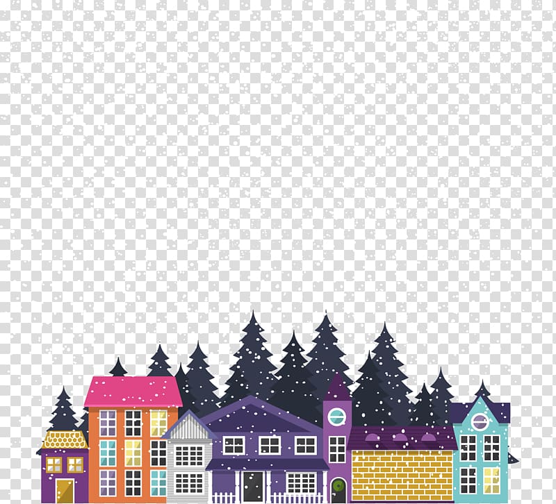 House Snow, Colorful house transparent background PNG clipart