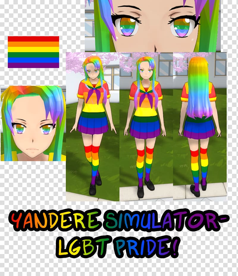 Yandere Simulator Gay pride LGBT Rainbow flag Pride parade, lgbtq transparent background PNG clipart