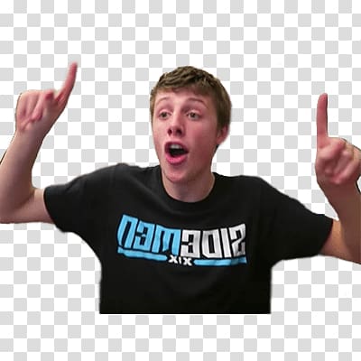man wearing black, blue, and white crew-neck T-shirt, Wroetoshaw Open Arms transparent background PNG clipart