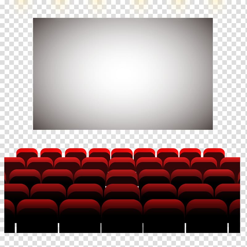 red cinema chairs art illustration, Cinema Seat, Comfortable cinema seat material transparent background PNG clipart