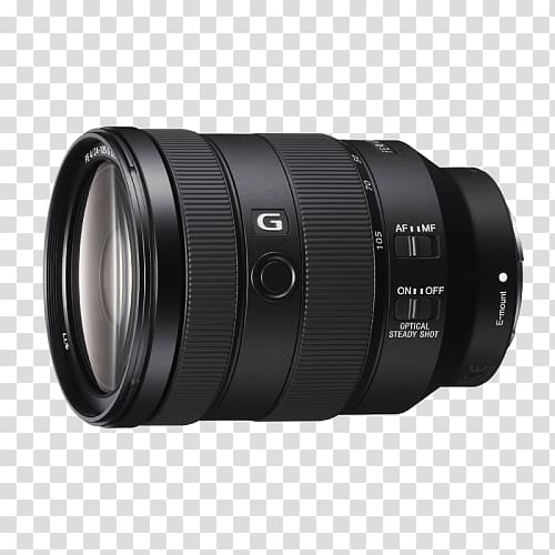 Sony FE 24-105mm F4 G OSS Camera lens Sony E-mount Zoom lens Mirrorless interchangeable-lens camera, camera lens transparent background PNG clipart