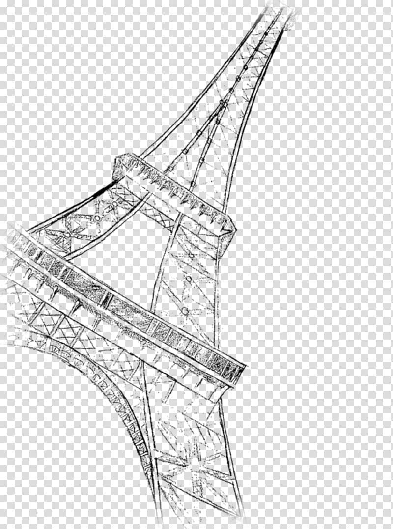 Eiffel Tower Drawing Painting Line art Sketch, eiffel tower transparent background PNG clipart