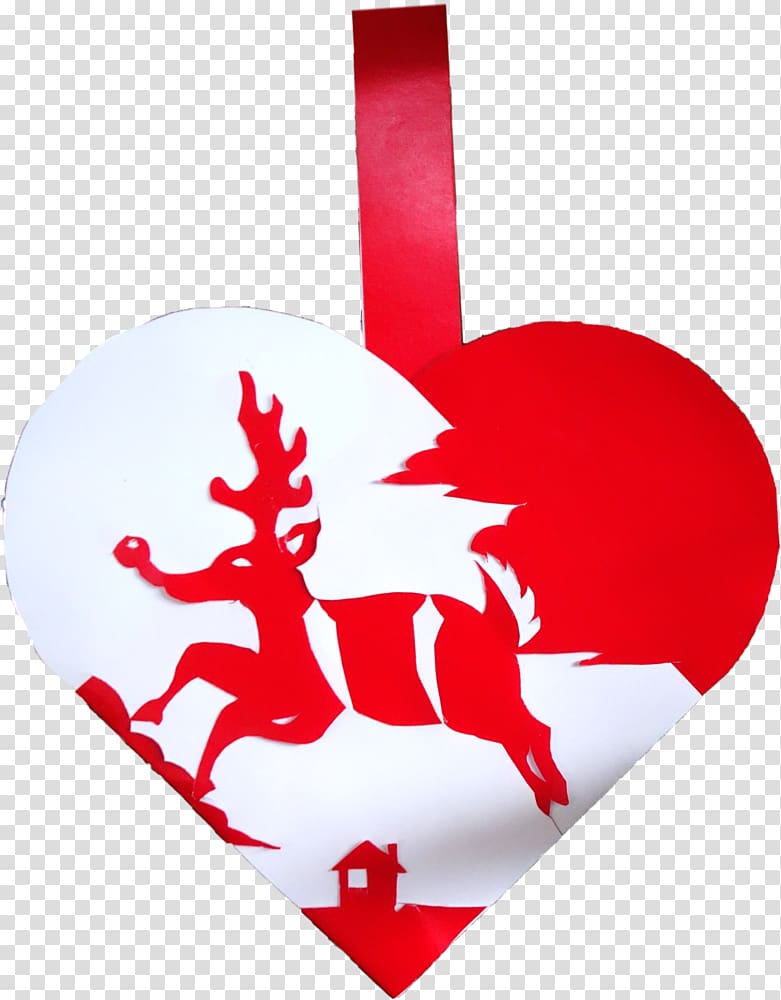 Rudolph Reindeer Pleated Christmas hearts Christmas ornament, Shetland Sheepdog transparent background PNG clipart