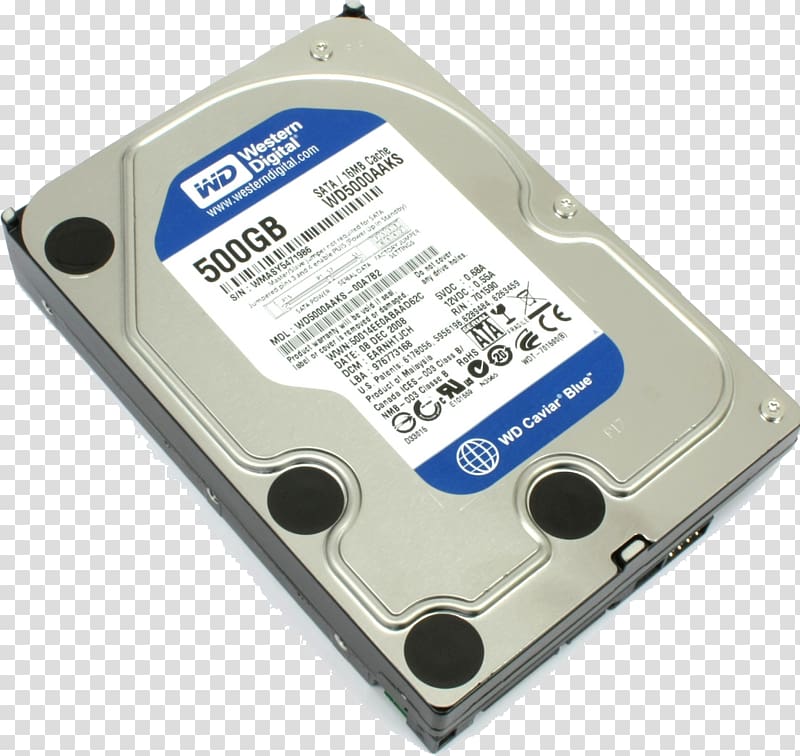 Hard Drives Serial ATA Western Digital Terabyte WD Blue Desktop HDD, Computer transparent background PNG clipart