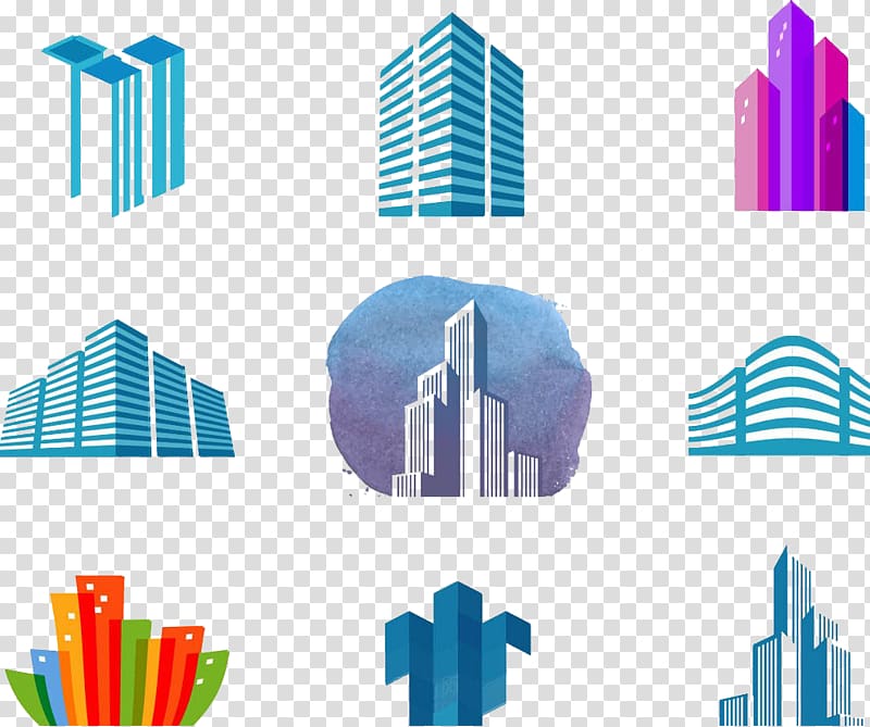 assorted-color buildingsd , Logo Real Estate Building, Real Estate LOGO design transparent background PNG clipart