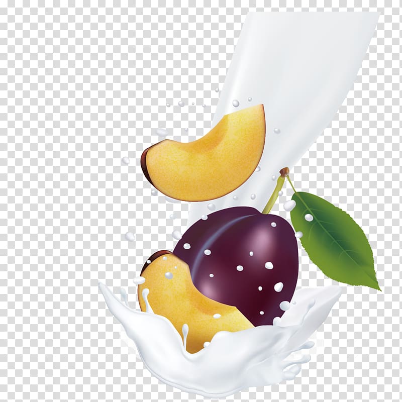 Juice Berry Blackcurrant Mango, Hand-painted flowing fruit with milk transparent background PNG clipart