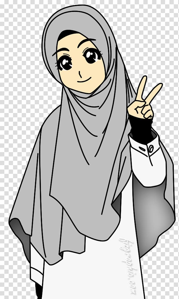 girl wearing hijab scarf animated , Hijab Muslim Islam Drawing Cartoon, Islam transparent background PNG clipart