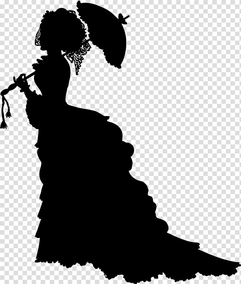 Silhouette Victorian era , figure skating transparent background PNG clipart