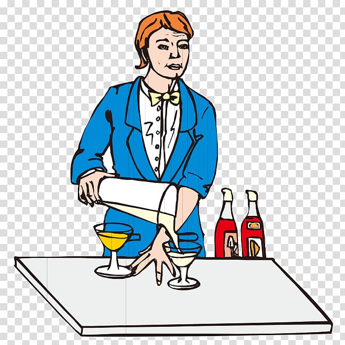 Cocktail Bartender, Cartoon bartender transparent background PNG clipart