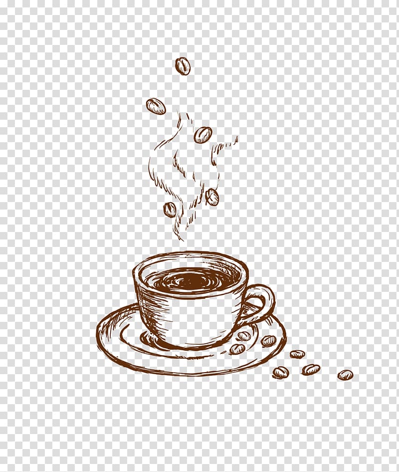 coffee mug sketch, Coffee cup Cafe Jenns Java, Gray Coffee Bean Coffee Cup transparent background PNG clipart
