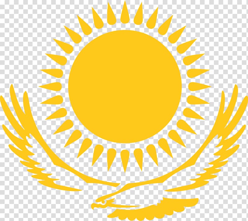 Flag of Kazakhstan English, sunrise transparent background PNG clipart