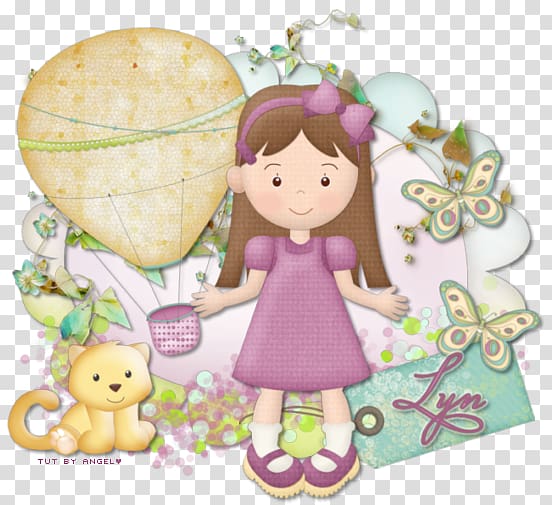 Lilac Cartoon Doll Character, drift away transparent background PNG clipart