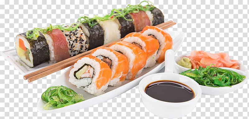California maki, Sushi Japanese Cuisine Sashimi Makizushi Asian cuisine, Sushi HD transparent background PNG clipart