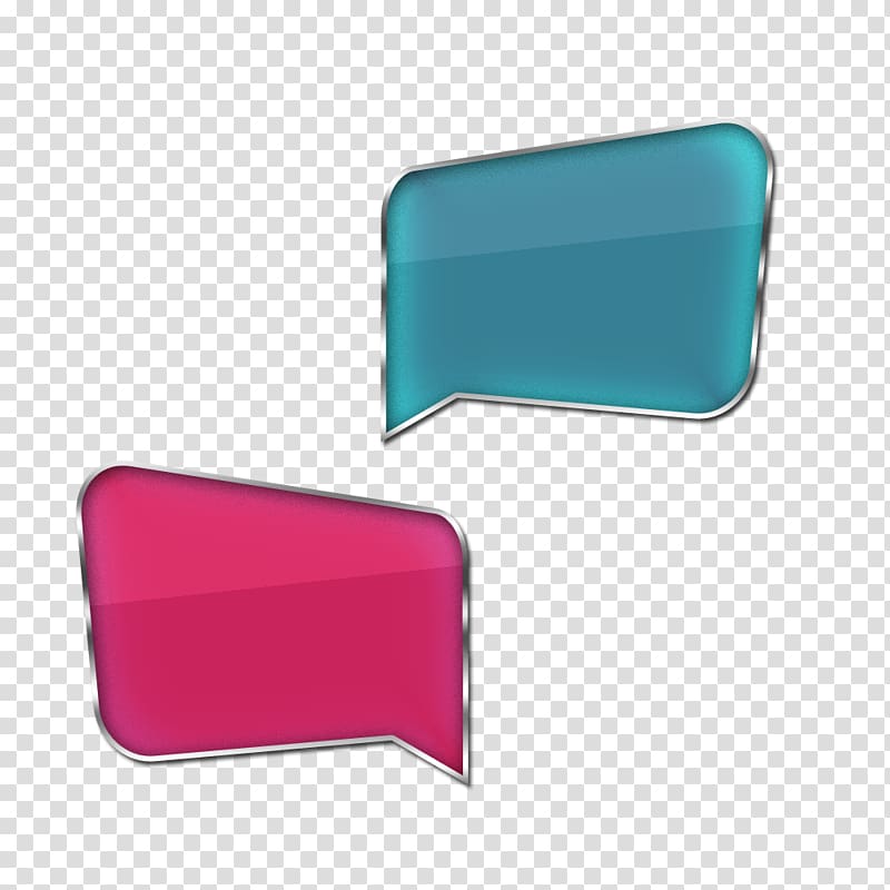 two teal and pink comic clouds, Blue Dialog box Speech balloon, Practical clear edge gradient dialog transparent background PNG clipart