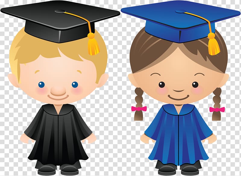 boy and girl wearing academic suit , Graduation ceremony Graduate Boy Academic dress Square academic cap, graduation transparent background PNG clipart