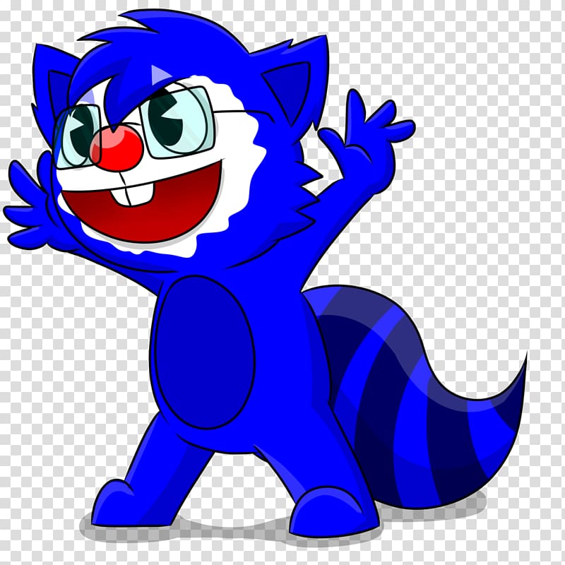 Cobalt blue Character , tree raccoon transparent background PNG clipart