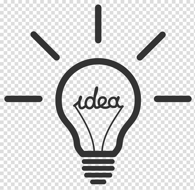 black and grey Idea logo illustration, Incandescent light bulb , Light Bulb Background transparent background PNG clipart
