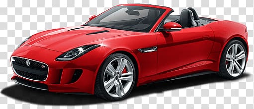 red Jaguar F-Type convertible coupe, Red Convertible Jaguar transparent background PNG clipart