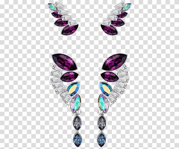 Earring u041au0430u0444u0444 Swarovski AG Jewellery Necklace, Swarovski jewelry and colorful gemstone earrings transparent background PNG clipart