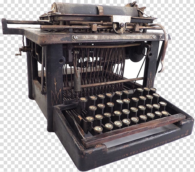 Sholes and Glidden typewriter Machine Office Supplies Computer keyboard, Typewriter transparent background PNG clipart