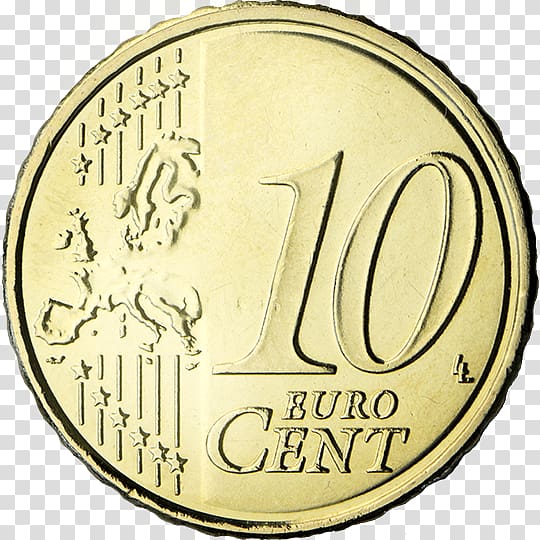 Euro coins 10 euro cent coin 50 cent euro coin, Coin transparent background PNG clipart