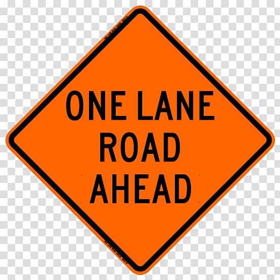 Single-track road Traffic sign Lane Roadworks, color road transparent background PNG clipart