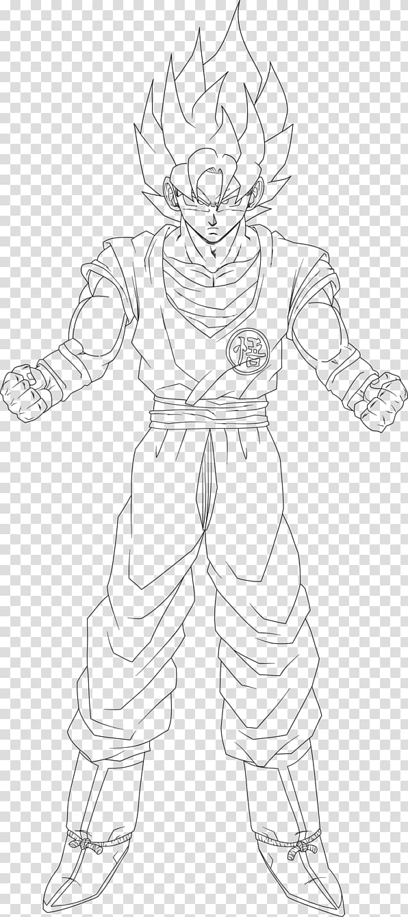 Goku Super Saiyan Drawing Sketch, PNG, 1024x570px, Goku, Arm, Artwork,  Black, Black And White Download Free