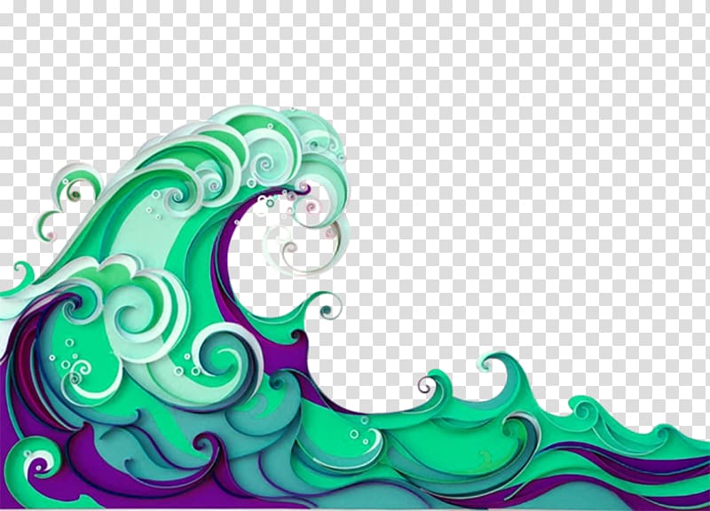 Paper Quilling Graphic design, Blue-green water ripples transparent background PNG clipart