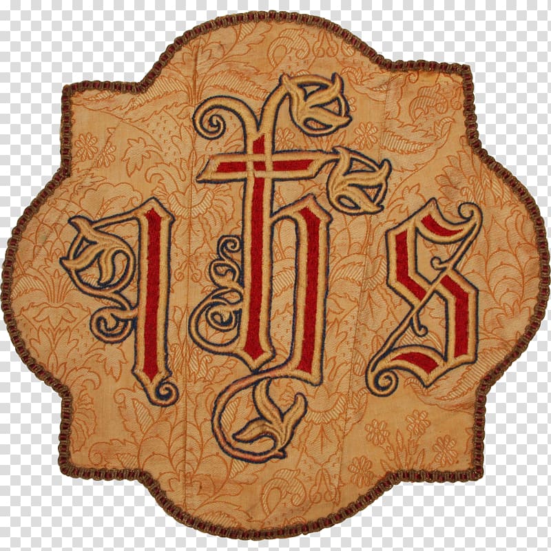 Chasuble 18th century Embroidery Needlepoint Vestment, ihs transparent background PNG clipart