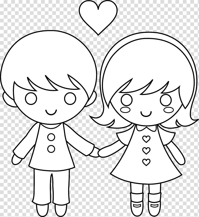 Coloring Book Page Boy Girl Child Boy Transparent Background Png Clipart Hiclipart