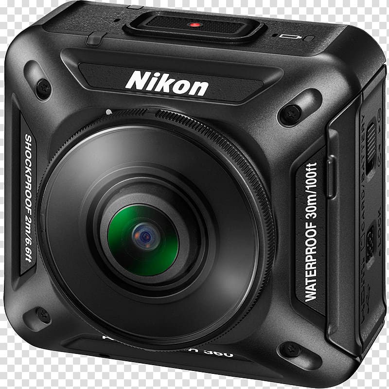 black Nikon camera, Nikon KeyMission 360 Camera Close Up transparent background PNG clipart