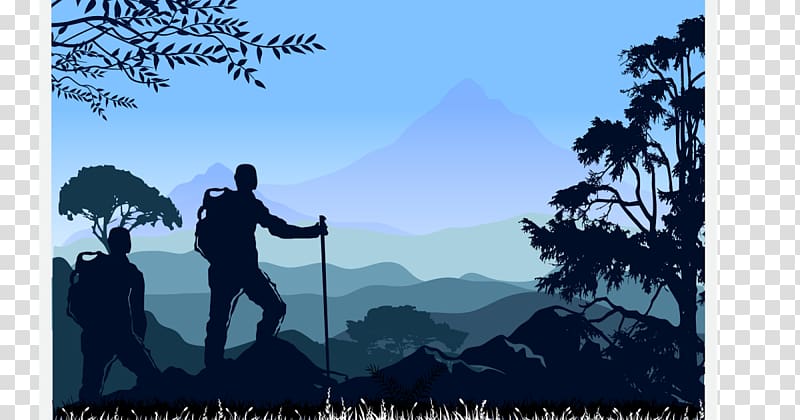 Mountaineering Backpacking Silhouette, mountain climber transparent background PNG clipart