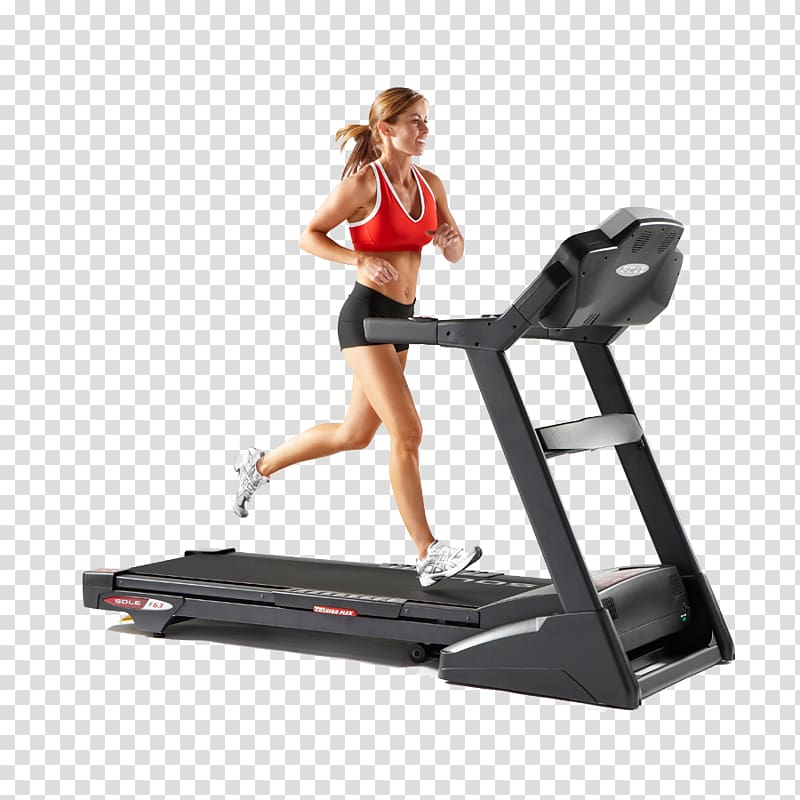 Woman running on black treadmill, Exercise equipment Treadmill Physical  fitness Fitness Centre, Model treadmill transparent background PNG clipart