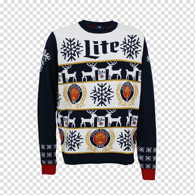 Sleeve Christmas jumper Miller Lite T-shirt Beer, christmas sweater transparent background PNG clipart