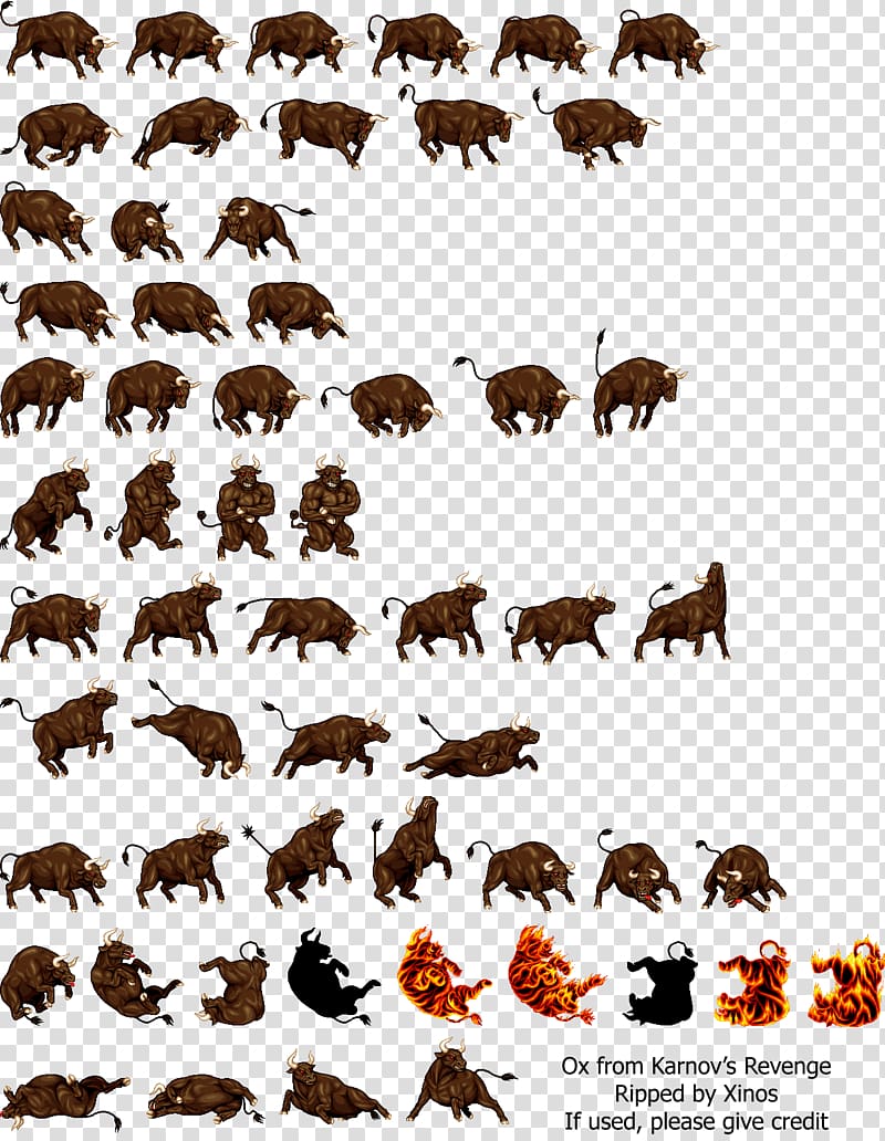 Fighter\'s History Dynamite Karnov Ox Pokémon Ruby and Sapphire Sprite, sprite transparent background PNG clipart