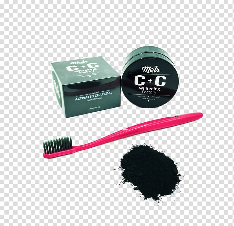 Cosmetics Tooth whitening Toothbrush Makeup brush, charcoal powder transparent background PNG clipart