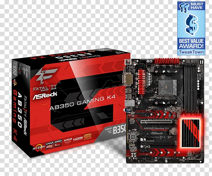 Socket AM4 ASRock AB350M-HDV Fatal1ty X370 Gaming-ITX/ac Motherboard ATX, am4 motherboards transparent background PNG clipart