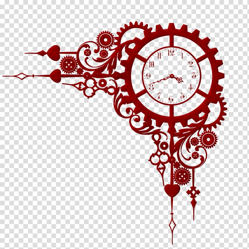 Tattoo Steampunk Gear Drawing Clock, clock transparent background PNG clipart