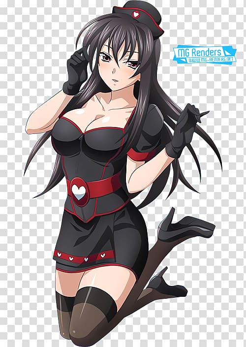 Anime High School DxD Akeno Himejima Manga Demon, Anime transparent background PNG clipart